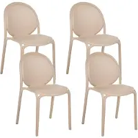 Beliani BRUGNELLO - Set van 4 tuinstoelen - Beige - Kunststof