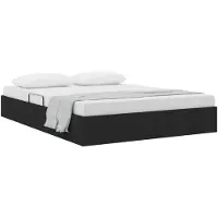 vidaXL Ottoman bedframe met opbergruimte, zwart, 140 x 190 cm, met stoffen bekleding