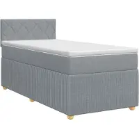 vidaXL Boxspringbed met matras Lichtgrijs 90 x 190 cm Stof