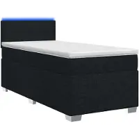 vidaXL Boxspringbed met matras en LED-verlichting, zwart, 90 x 200 cm, gestoffeerd