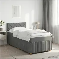 vidaXL Boxspringbed met matras Donkergrijs 90 x 190 cm Stof