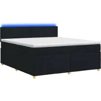 vidaXL Boxspringbed met matras, zwart, 140 x 190 cm, gestoffeerd