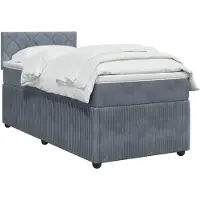 vidaXL Boxspringbed met matras Donkergrijs 90 x 190 cm Fluweel