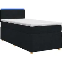 vidaXL Boxspringbed met matras, zwart, 90 x 200 cm, gestoffeerd