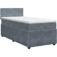 vidaXL Boxspringbed met matras Donkergrijs 90 x 190 cm Fluweel