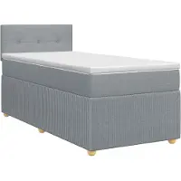 vidaXL Boxspringbed met matras Lichtgrijs 90 x 190 cm Stof