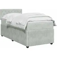 vidaXL Boxspringbed met matras Lichtgrijs 90 x 200 cm Fluweel