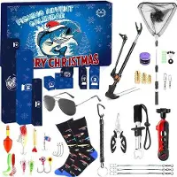 OEM Adventskalender 2025 voor mannen - 24 dagen. Viskalender voor mannen - Kerstcadeau voor vissers, met 24 visgerei-items. Kerstmis aftellen - Kerstcountdownkalender