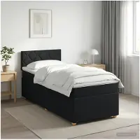 vidaXL Boxspringbed met matras met hoofdeinde Zwart 80 x 200 cm Stof