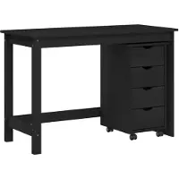 vidaXL Bureau kast set 2 st Zwart Massief grenenhout