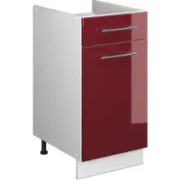 Vicco Onderkast voor spoelbak/kookplaat Fame-Line, Bordeauxrode hoogglans/Wit, 40 cm zonder werkblad