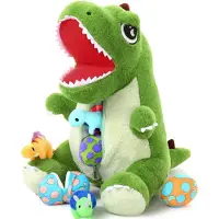 Sonstiges Gigantisch knuffel-dinosaurus XXL, 50 cm, donkergroen, met een baby in de buik