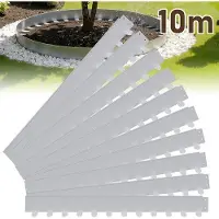 OEM Metalen grasranden voor afscheidingen - Zilver - Complete set van 10 (totale lengte 10 meter) - Grasranden en gazonbegrenzingen met 120 pennen, 100x5 cm