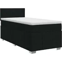 vidaXL Boxspringbed met matras met hoofdeinde Zwart 90 x 200 cm Stof