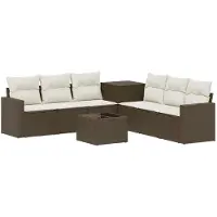 vidaXL Bankstel 8 st Bruin en Crème Wit 55 x 55 x 37 cm