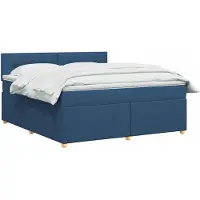 vidaXL Boxspringbed met matras met hoofdeinde Blauw 160 x 200 cm Stof