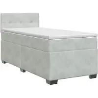 vidaXL Boxspringbed met matras Lichtgrijs 100 x 200 cm Fluweel