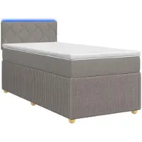 vidaXL Boxspringbed met matras, taupekleurig, 100 x 200 cm, gestoffeerd