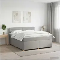 vidaXL Boxspringbed met matras Lichtgrijs 140 x 190 cm Stof