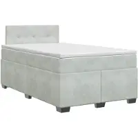 vidaXL Boxspringbed met matras Lichtgrijs 120 x 200 cm Fluweel