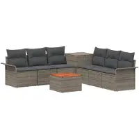 vidaXL Bankstel 8 st Grijs en Donkergrijs 55 x 55 x 37 cm