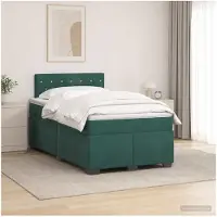 vidaXL Boxspringbed met matras Donkergroen 120 x 200 cm Fluweel
