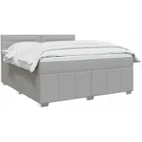 vidaXL Boxspringbed met matras Lichtgrijs 140 x 190 cm Stof