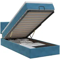vidaXL Ottoman bed met matras, donkerblauw, 90 x 200 cm, fluweel
