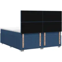 vidaXL Boxspringbed met matras met hoofdeinde Blauw 140 x 200 cm Stof