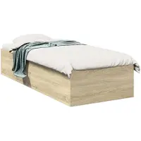 vidaXL Vloerbedframe Sonoma Eiken 80 x 200 cm Bewerkt hout