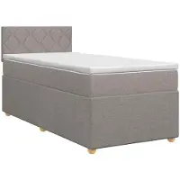 vidaXL Boxspringbed met matras met hoofdeinde Taupe 90 x 190 cm Stof