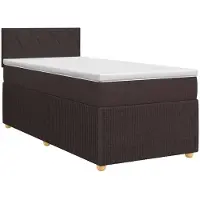 vidaXL Boxspringbed met matras Donkerbruin 90 x 200 cm Stof