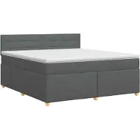 vidaXL Boxspringbed met matras Donkergrijs 140 x 190 cm Stof