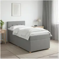 vidaXL Boxspringbed met matras, lichtgrijs, 90 x 190 cm, gestoffeerd