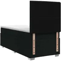 vidaXL Boxspringbed met matras met hoofdeinde Zwart 90 x 200 cm Stof