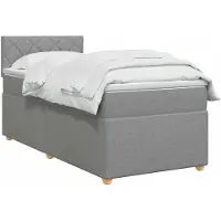 vidaXL Boxspringbed met matras Lichtgrijs 90 x 190 cm Stof