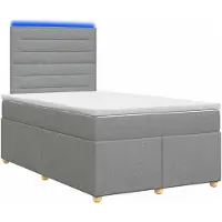 vidaXL Boxspringbed met matras, lichtgrijs, 120 x 200 cm, gestoffeerd