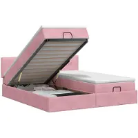 vidaXL Ottoman bed met matras met hoofdeinde 2 st Roze Fluweel