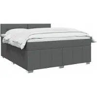 vidaXL Boxspringbed met matras, donkergrijs, 160 x 200 cm, gestoffeerd