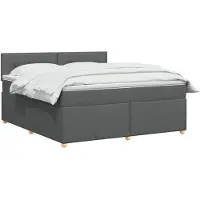 vidaXL Boxspringbed met matras Donkergrijs 140 x 200 cm Stof