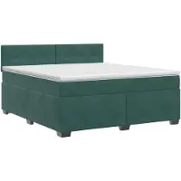vidaXL Boxspringbed met matras Donkergroen 140 x 190 cm Fluweel