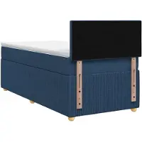 vidaXL Boxspringbed met matras en hoofdeinde, blauw, 90 x 200 cm, stof
