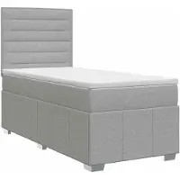 vidaXL Boxspringbed met matras, lichtgrijs, 100 x 200 cm, gestoffeerd