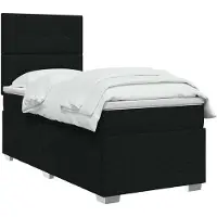 vidaXL Boxspringbed met matras met hoofdeinde Zwart 80 x 200 cm Stof