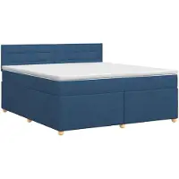 vidaXL Boxspringbed met matras met hoofdeinde Blauw 140 x 200 cm Stof