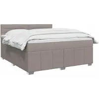 vidaXL Boxspringbed met matras, taupekleurig, 140 x 200 cm, met stoffen bekleding