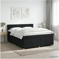 vidaXL Boxspringbed met matras met hoofdeinde Zwart 160 x 200 cm Stof