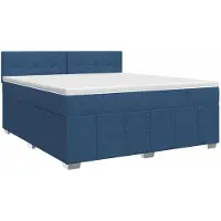 vidaXL Boxspringbed met matras met hoofdeinde Blauw 140 x 200 cm Stof