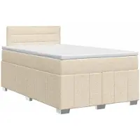 vidaXL Boxspringbed met matras Crèmekleurig 120 x 200 cm Stof