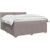 vidaXL Boxspringbed met matras met hoofdeinde Taupe 140 x 200 cm Stof